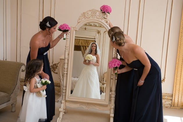 Bridesmaids in black