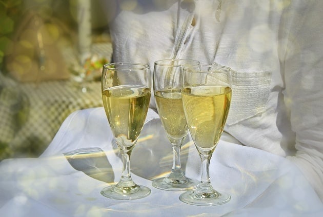 Champagne being served