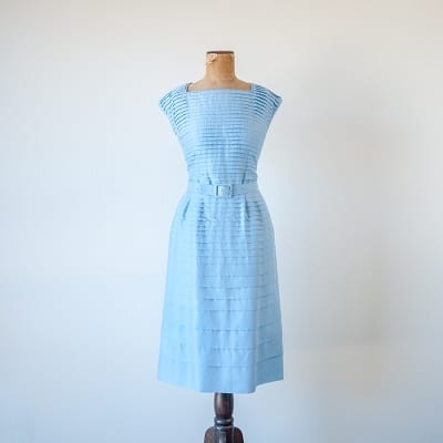 A pastel blue dress